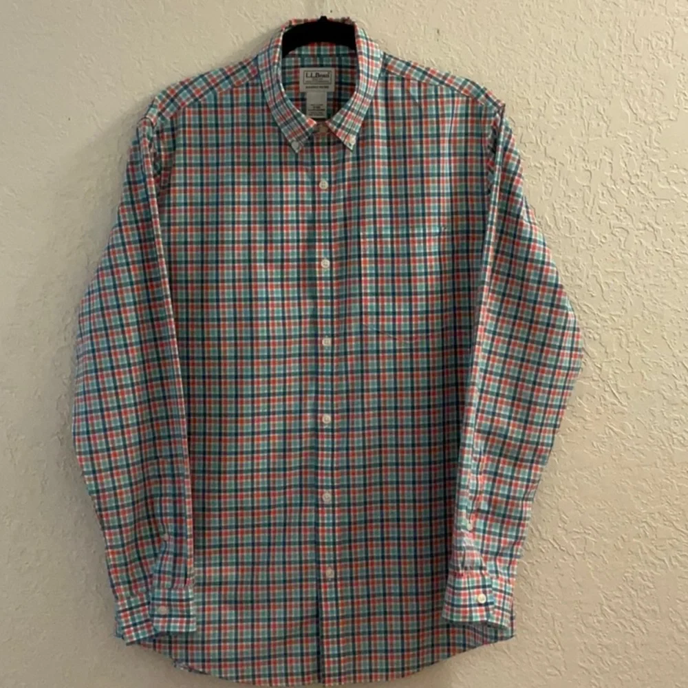 L.L.Bean - Shirt - Multi Plaid - Men’s Size M Reg Slightly Fitted - 100% Cotton - Picture 8 of 11